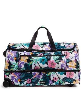 Vera Bradley Tropical Floral Rolling Duffel - Teal, Pink, Purple, Yellow, Green